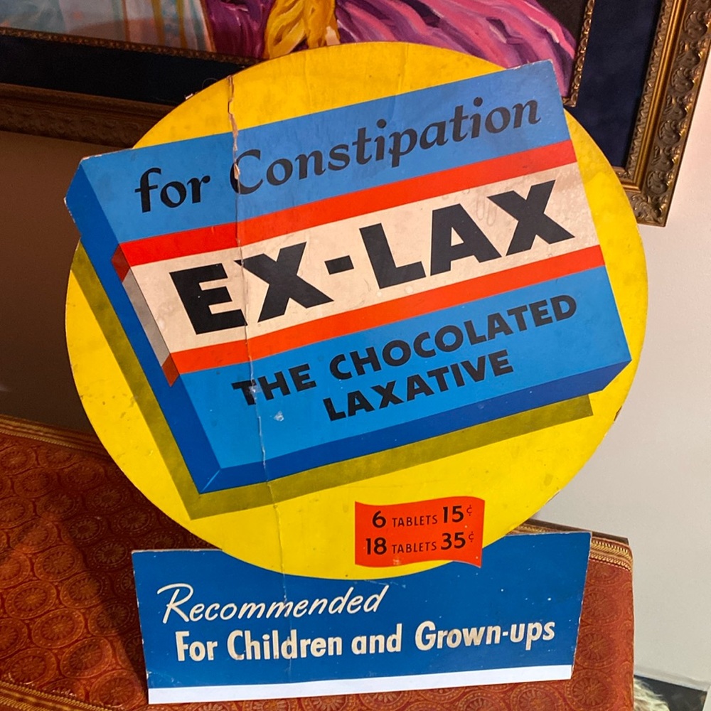 EX-LAX chocolate laxative cardboard Standee display